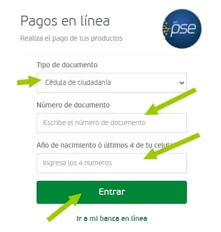 Como puedo realizar los pagos PSE de la tarjeta Falabella