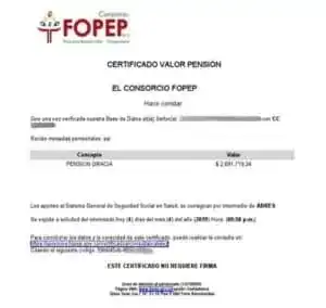 fopep desprendible de pago certificado