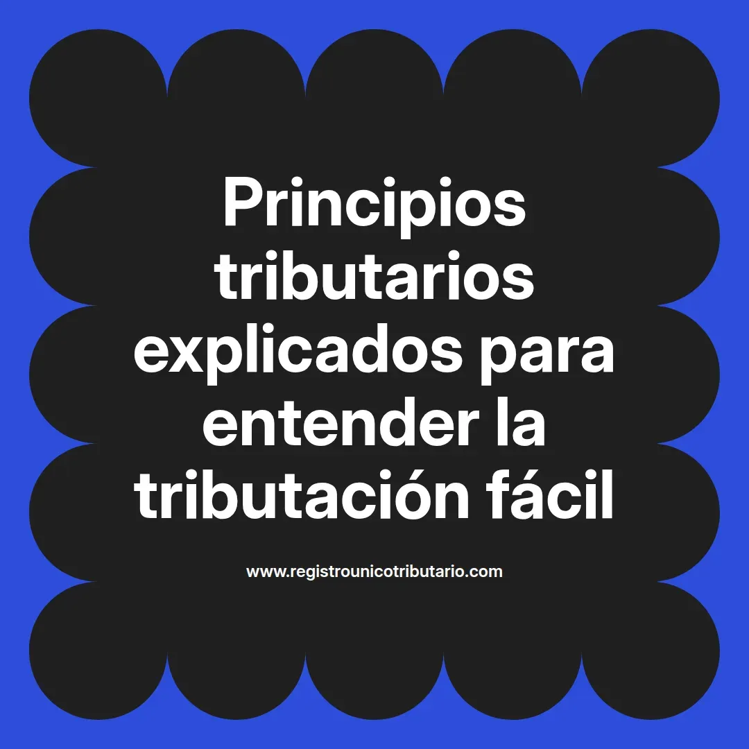 imagen destacada del post con un texto en el centro que dice Principios tributarios explicados para entender la tributación fácil y abajo del texto aparece el url de sitio web que es registro unico tributario punto com
