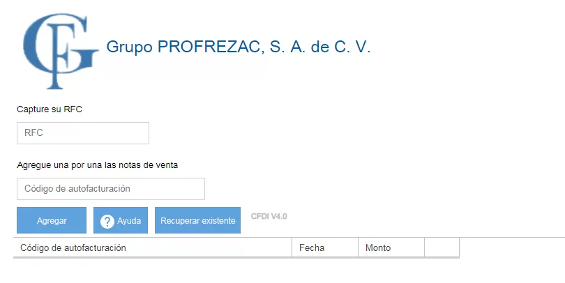 PROFREZAC facturación