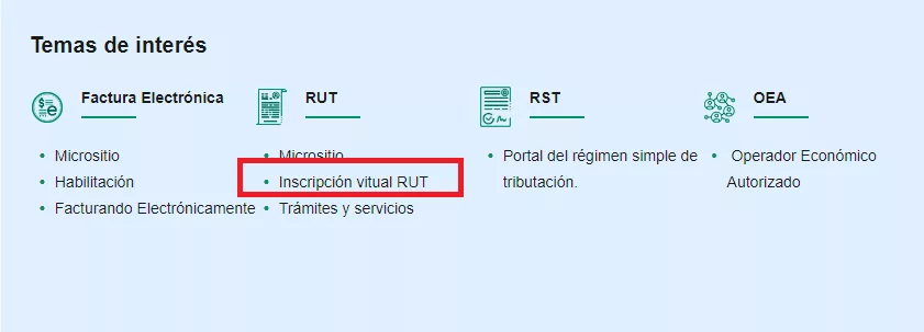 inscripción virtual RUT