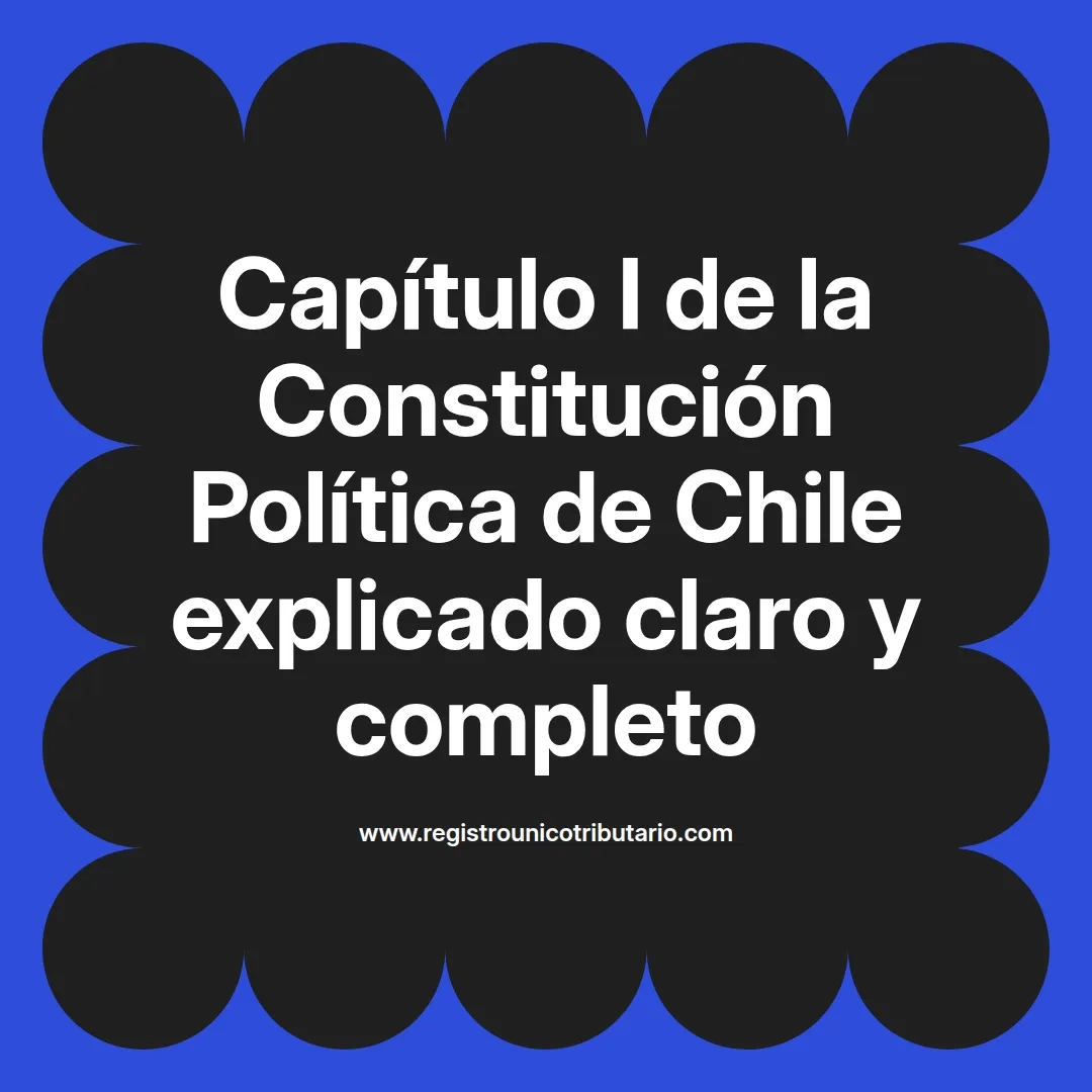 imagen destacada del post con un texto en el centro que dice Capítulo I de la Constitución Política de Chile explicado claro y completo y abajo del texto aparece el url de sitio web que es registro unico tributario punto com