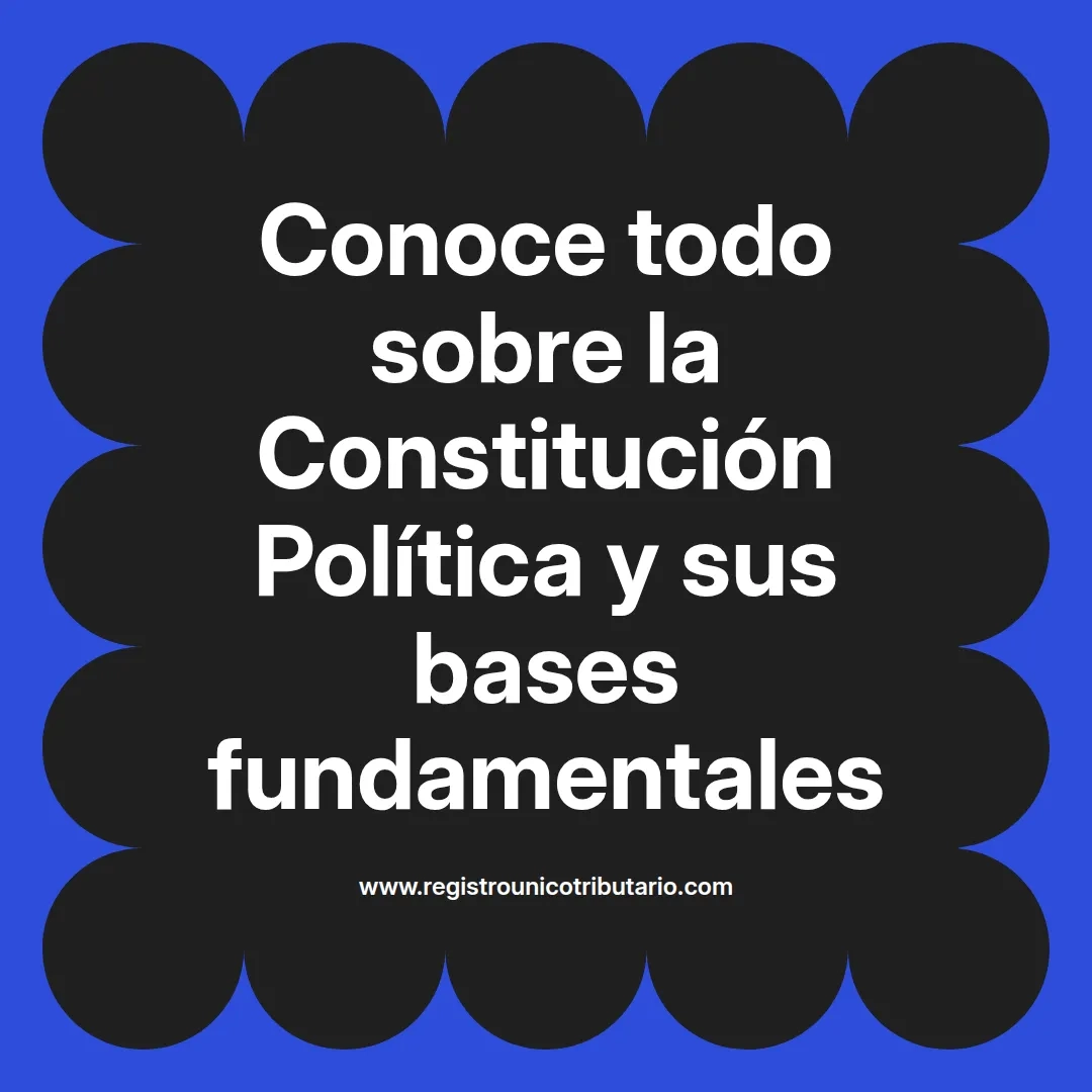 imagen destacada del post con un texto en el centro que dice Conoce todo sobre la Constitución Política y sus bases fundamentales y abajo del texto aparece el url de sitio web que es registro unico tributario punto com
