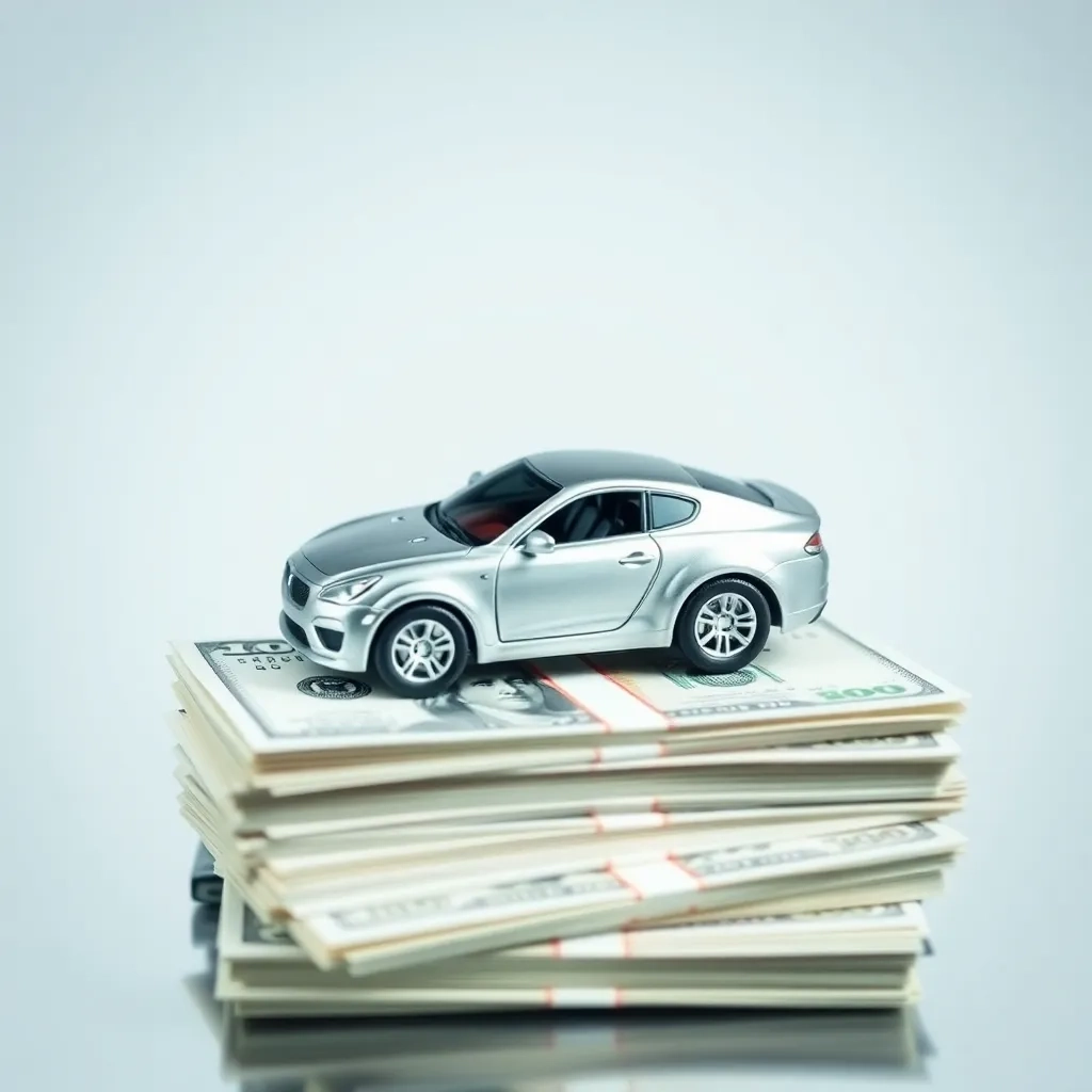 Auto de juguete sobre billetes: una metáfora visual del impuesto vehicular en Perú.