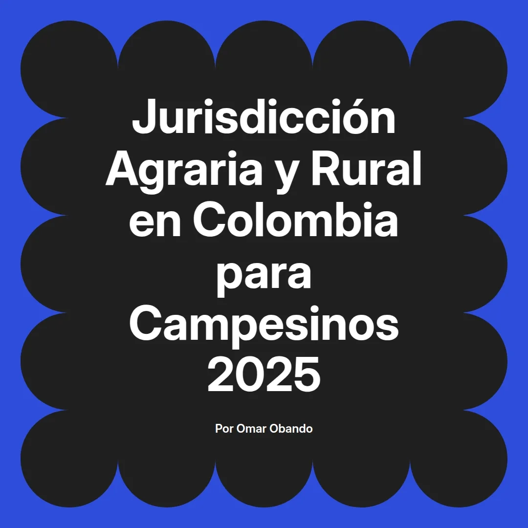 imagen destacada del post con un texto en el centro que dice Jurisdicción Agraria y Rural en Colombia para Campesinos 2025 y abajo del texto aparece el nombre del autor Omar Obando