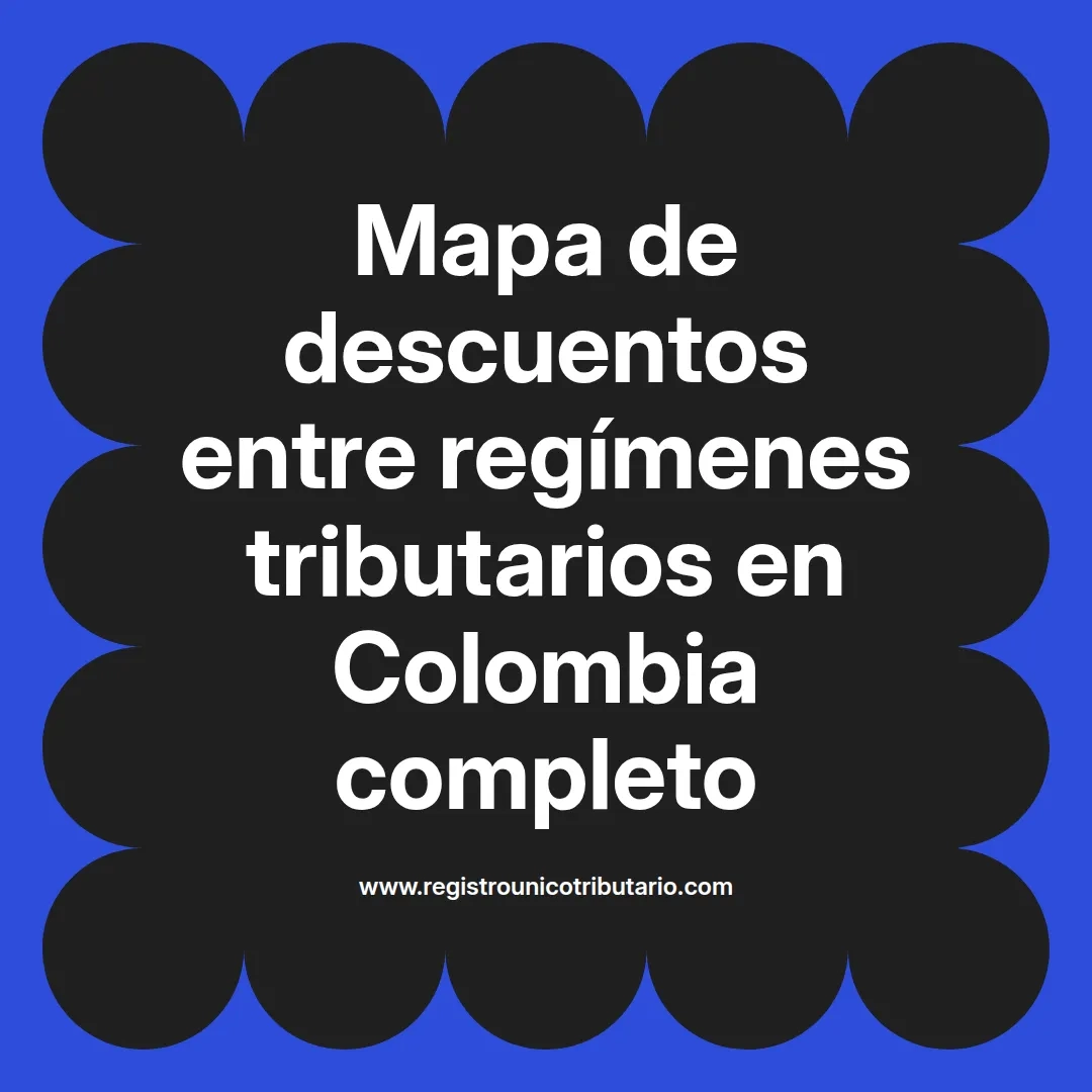 imagen destacada del post con un texto en el centro que dice Mapa de descuentos entre regímenes tributarios en Colombia completo y abajo del texto aparece el url de sitio web que es registro unico tributario punto com