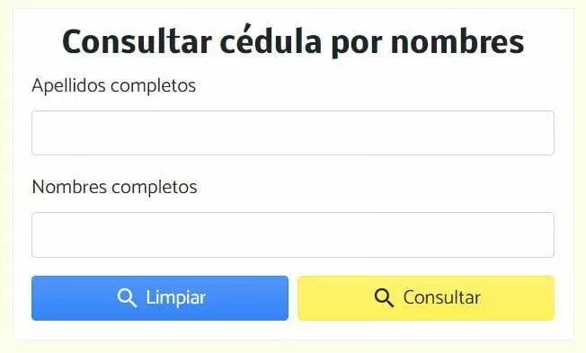 consultar numero de cedula por nombres Registro Civil