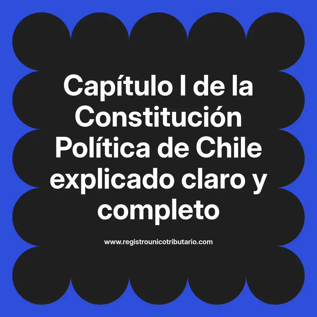 imagen destacada del post con un texto en el centro que dice Capítulo I de la Constitución Política de Chile explicado claro y completo y abajo del texto aparece el url de sitio web que es registro unico tributario punto com