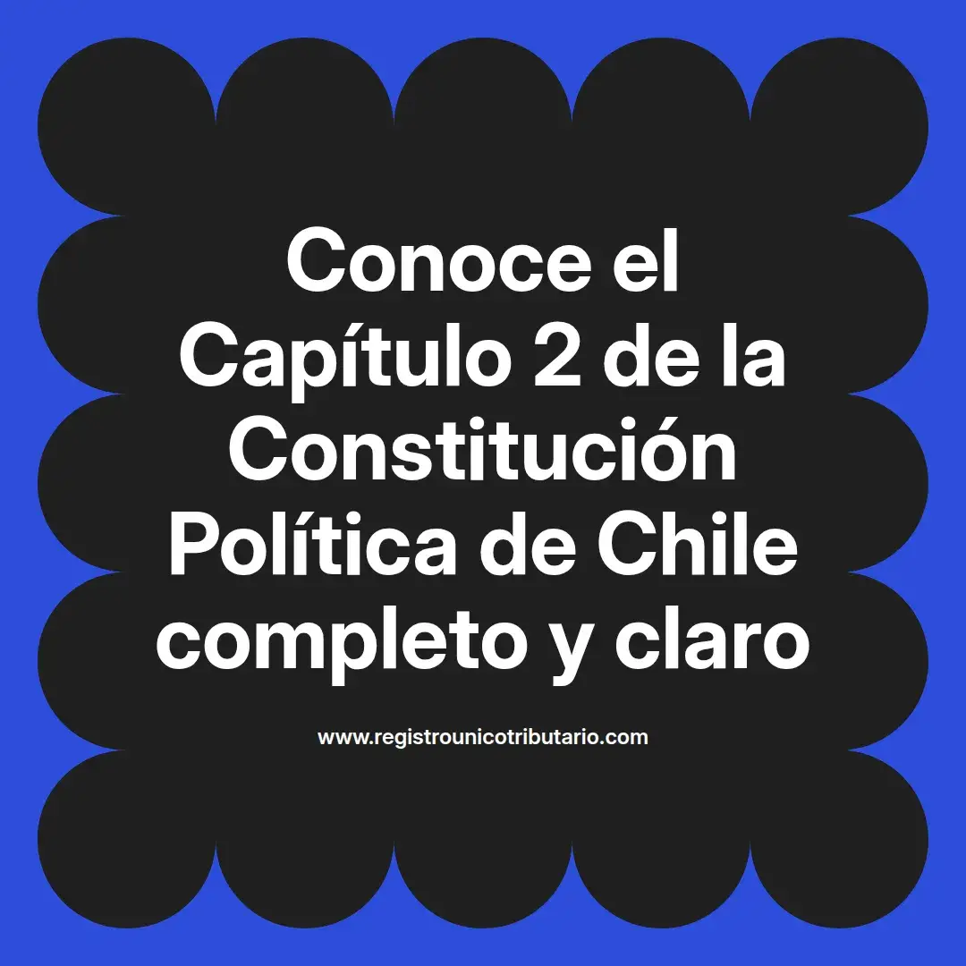 imagen destacada del post con un texto en el centro que dice Conoce el Capítulo 2 de la Constitución Política de Chile completo y claro y abajo del texto aparece el url de sitio web que es registro unico tributario punto com