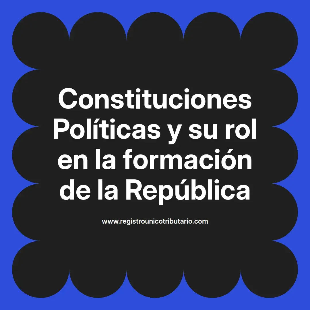 imagen destacada del post con un texto en el centro que dice Constituciones Políticas y su rol en la formación de la República y abajo del texto aparece el url de sitio web que es registro unico tributario punto com