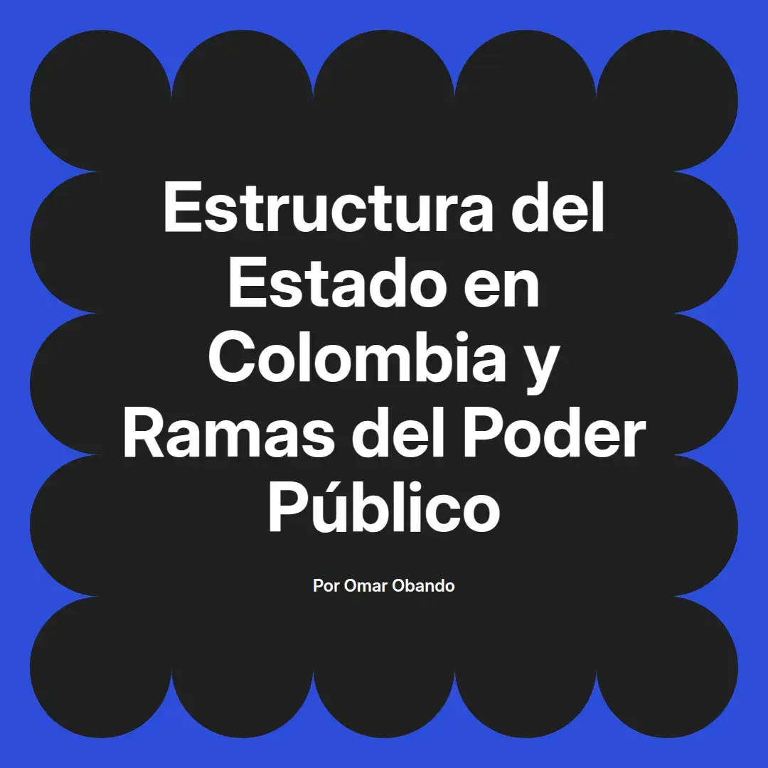 imagen destacada del post con un texto en el centro que dice Estructura del Estado en Colombia y Ramas del Poder Público y abajo del texto aparece el nombre del autor Omar Obando